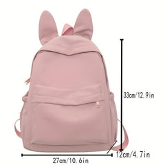 Rabbit Ear Decor Large Capacity Backpack Nylon Durable Lightweight School Bag