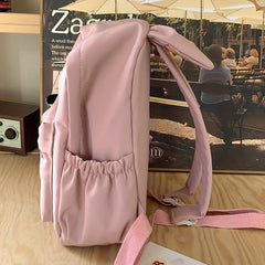 Rabbit Ear Decor Large Capacity Backpack Nylon Durable Lightweight School Bag
