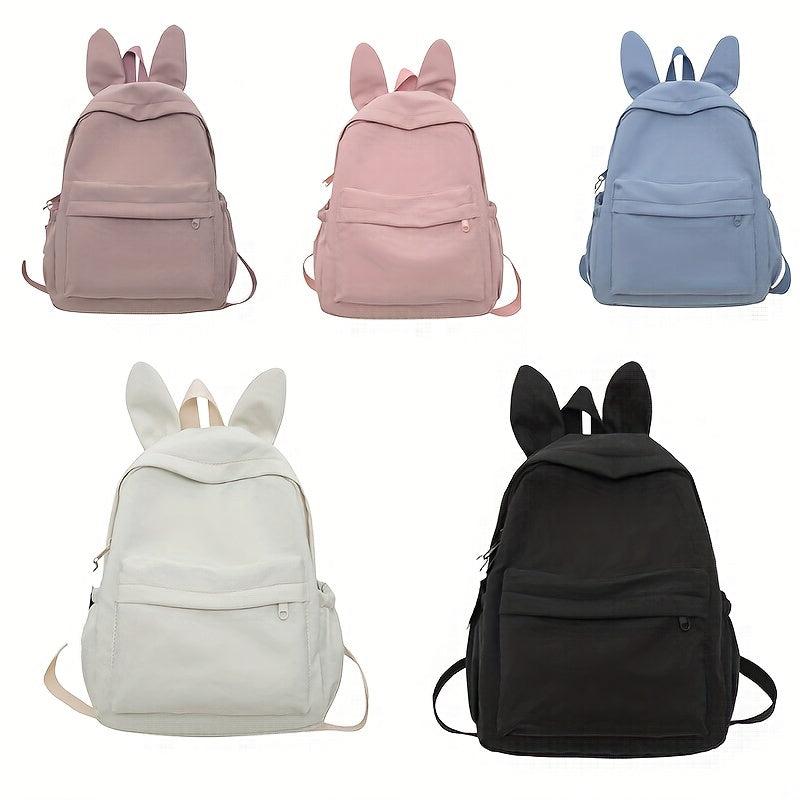 Rabbit Ear Decor Large Capacity Backpack Nylon Durable Lightweight School Bag