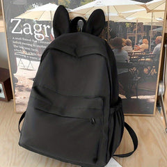 Rabbit Ear Decor Large Capacity Backpack Nylon Durable Lightweight School Bag