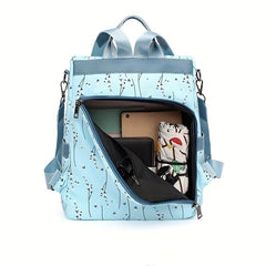 Flower Pattern Backpack Purse Shoulder Bag Ethnic Style Travel Rucksack