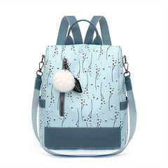 Flower Pattern Backpack Purse Shoulder Bag Ethnic Style Travel Rucksack