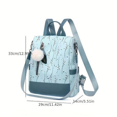 Flower Pattern Backpack Purse Shoulder Bag Ethnic Style Travel Rucksack