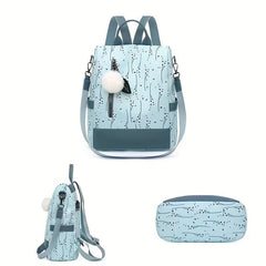 Flower Pattern Backpack Purse Shoulder Bag Ethnic Style Travel Rucksack