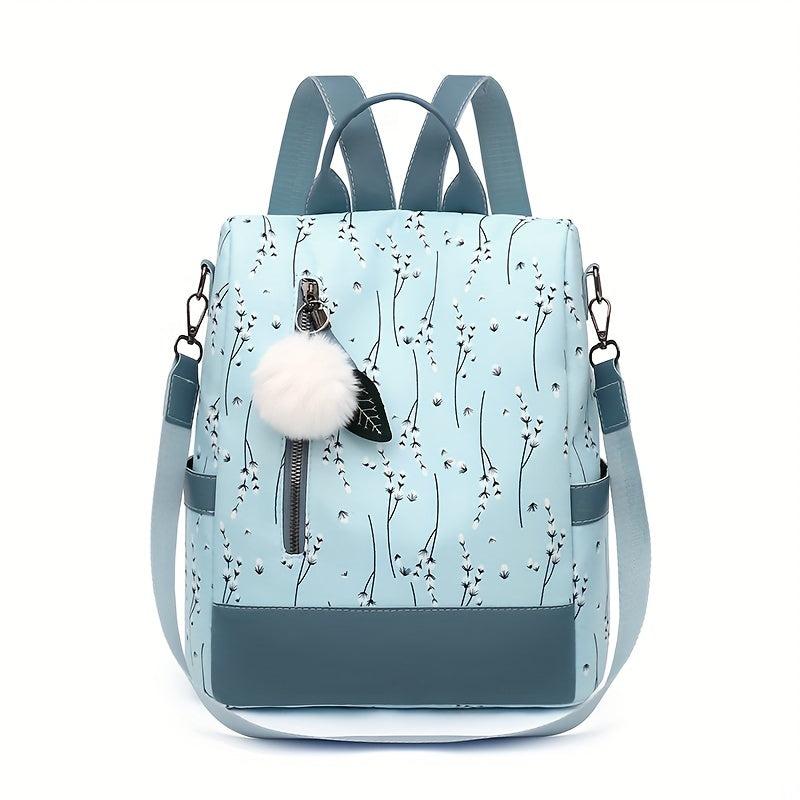 Flower Pattern Backpack Purse Shoulder Bag Ethnic Style Travel Rucksack