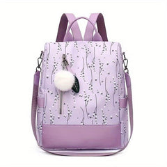 Flower Pattern Backpack Purse Shoulder Bag Ethnic Style Travel Rucksack