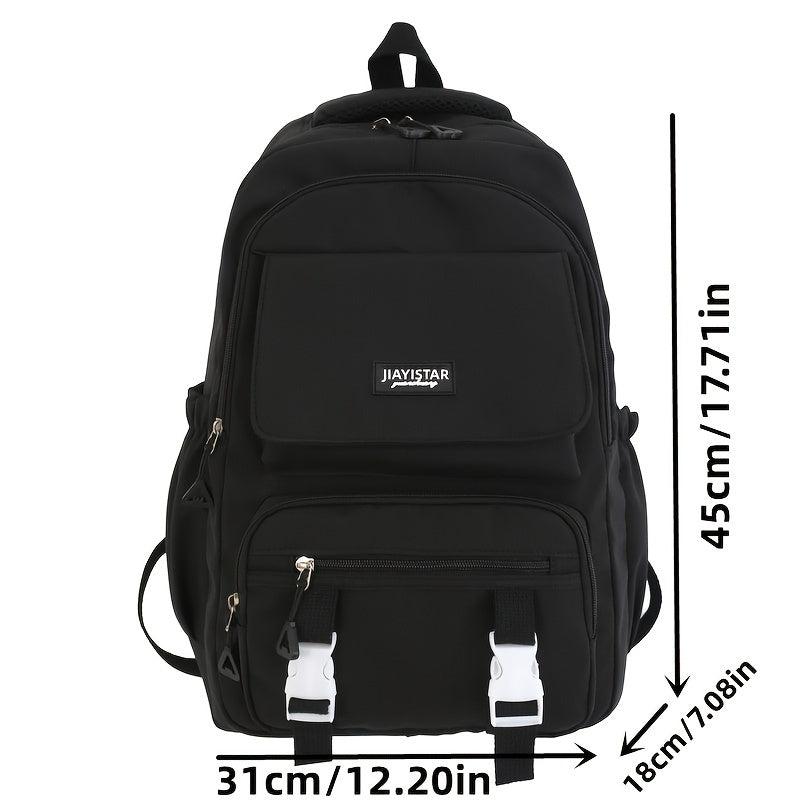 Stylish Letter Patch Zipper Backpack for Travel