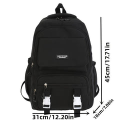 Stylish Letter Patch Zipper Backpack for Travel