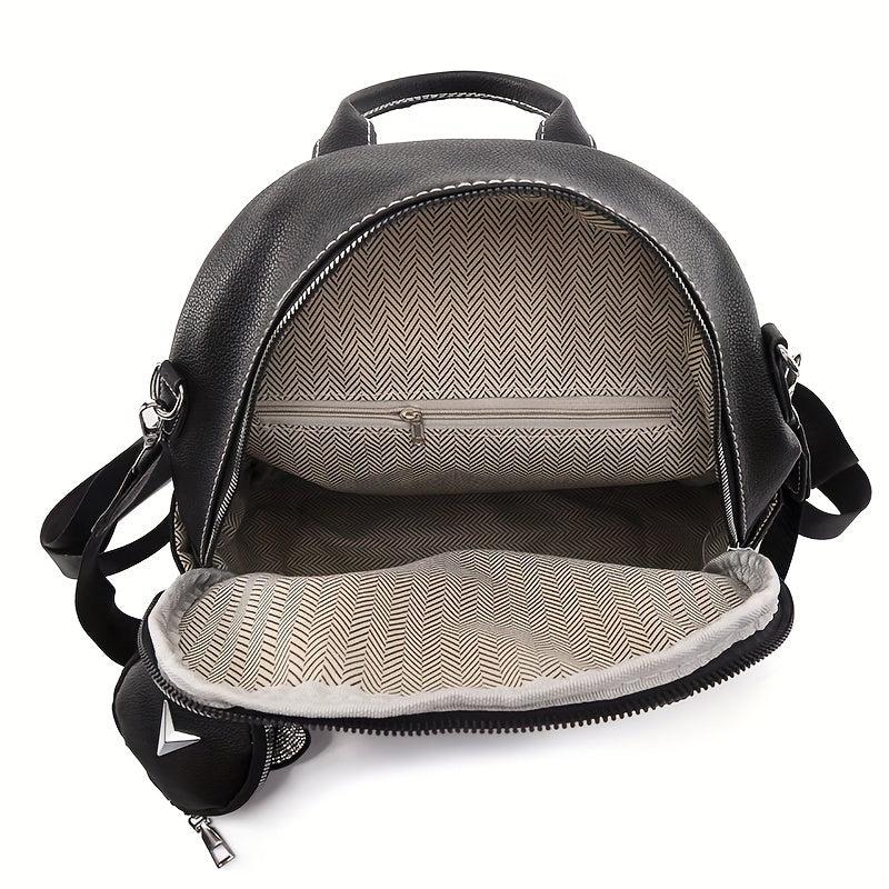 Preppy Style Solid Backpack with Coin Purses