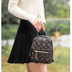 Geometric Graphic Hand Backpack Women's Zipper Top Handle Purse