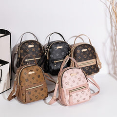 Geometric Graphic Hand Backpack Women's Zipper Top Handle Purse