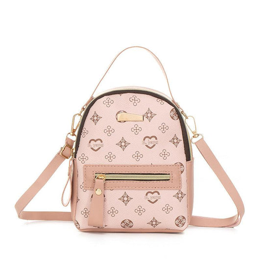 Geometric Graphic Hand Backpack Women's Zipper Top Handle Purse