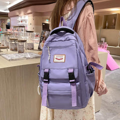 Large Capacity Flap Backpack School Bag for Students