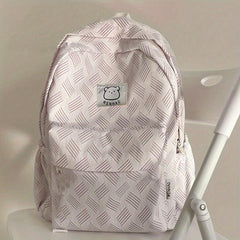 Striped Cartoon Backpack Nylon Durable School Travel Bag