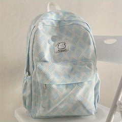 Striped Cartoon Backpack Nylon Durable School Travel Bag