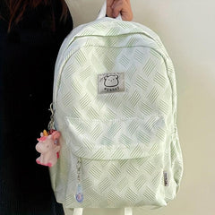 Striped Cartoon Backpack Nylon Durable School Travel Bag