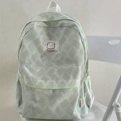 Striped Cartoon Backpack Nylon Durable School Travel Bag