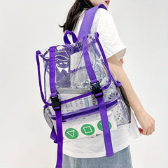 Clear PVC Backpack Waterproof Heavy Duty Daypack Large Bag