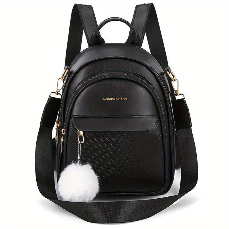 Mini Chevron Backpack Purse PU Leather Shoulder Bag