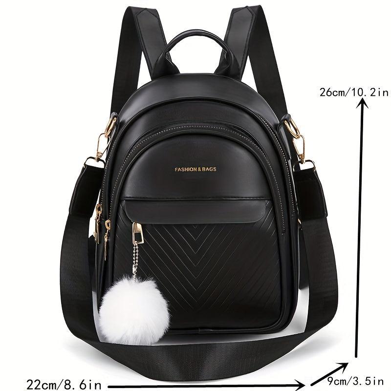 Mini Chevron Backpack Purse PU Leather Shoulder Bag