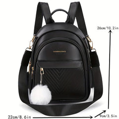Mini Chevron Backpack Purse PU Leather Shoulder Bag
