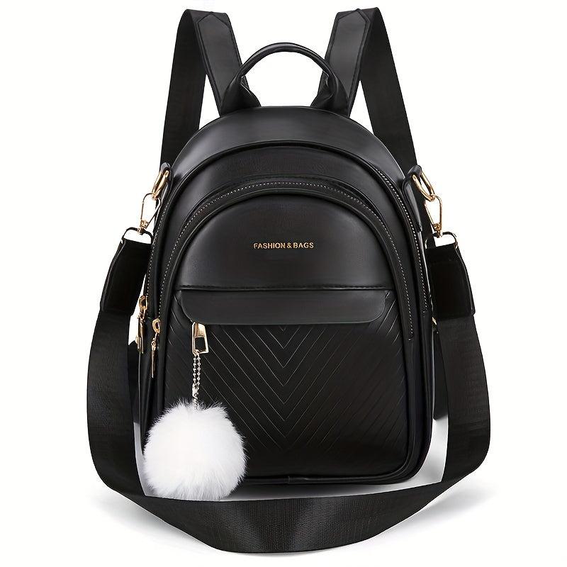 Mini Chevron Backpack Purse PU Leather Shoulder Bag