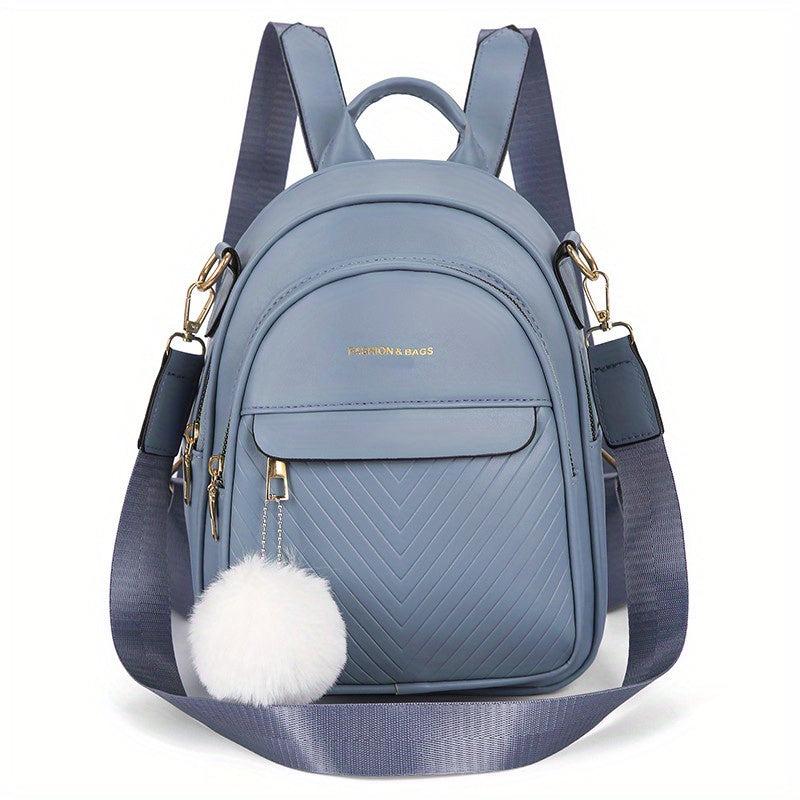 Mini Chevron Backpack Purse PU Leather Shoulder Bag