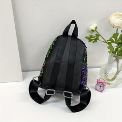 Colorful Sequin Backpack Women's Mini Mermaid Daypack