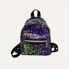 Colorful Sequin Backpack Women's Mini Mermaid Daypack