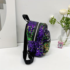 Colorful Sequin Backpack Women's Mini Mermaid Daypack