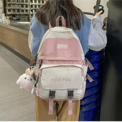 Nylon Front Flap Pockets Backpack for Work & School