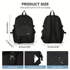 Large Capacity Minimalist Backpack Solid Preppy School Daypack