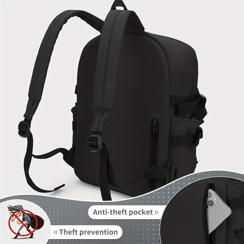Large Capacity Minimalist Backpack Solid Preppy School Daypack
