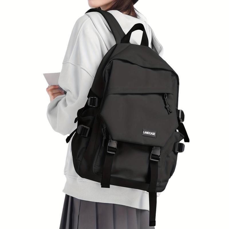 Large Capacity Minimalist Backpack Solid Preppy School Daypack