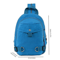 Nylon Sling Bag Backpack Purse Zipper Daypack for Travel Sports
