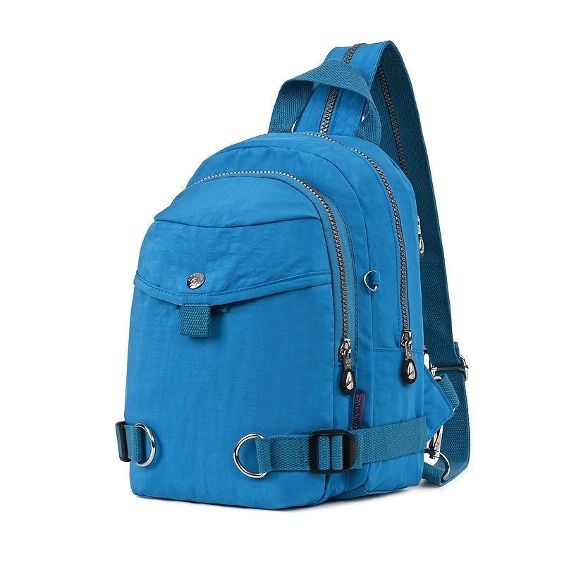 Nylon Sling Bag Backpack Purse Zipper Daypack for Travel Sports
