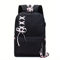 Y2K Bow Decor Travel Backpack Large Capacity