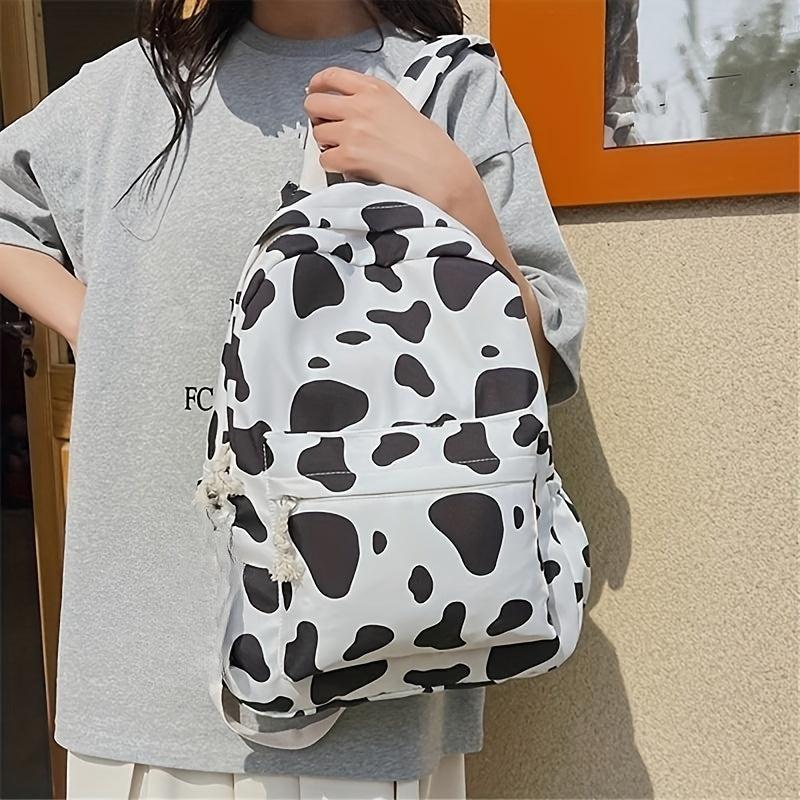 Cow Pattern Backpack Storage Rucksack School Daypack
