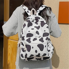 Cow Pattern Backpack Storage Rucksack School Daypack