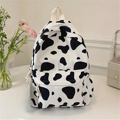 Cow Pattern Backpack Storage Rucksack School Daypack