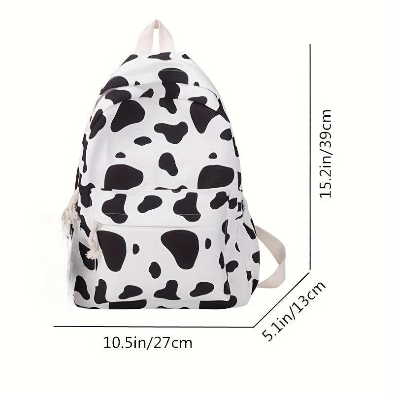 Cow Pattern Backpack Storage Rucksack School Daypack