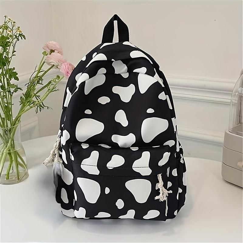 Cow Pattern Backpack Storage Rucksack School Daypack
