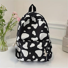 Cow Pattern Backpack Storage Rucksack School Daypack