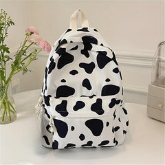Cow Pattern Backpack Storage Rucksack School Daypack