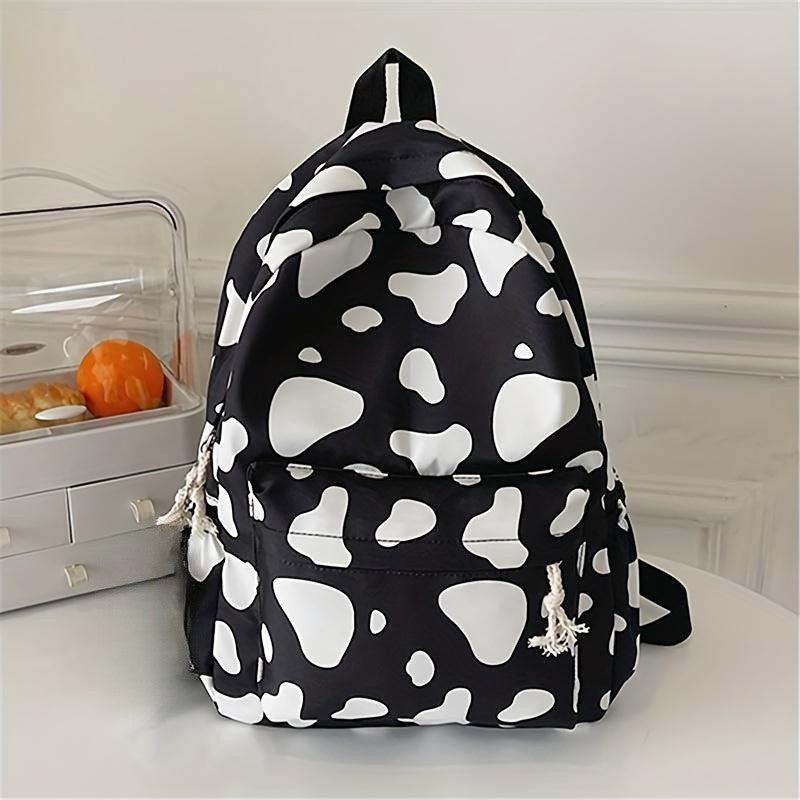 Cow Pattern Backpack Storage Rucksack School Daypack