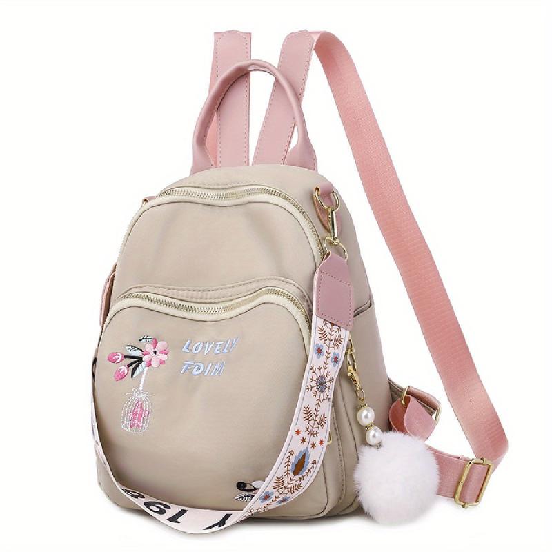 Floral Embroidery Backpack Purse Vintage Travel School Bag