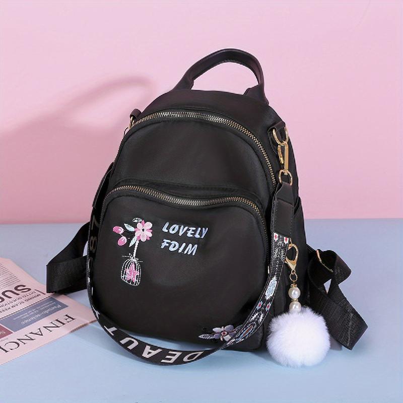 Floral Embroidery Backpack Purse Vintage Travel School Bag