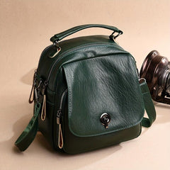 Mini Functional Backpack PU Leather Crossbody Bag