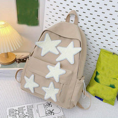 Star Pattern Large Capacity Backpack Casual Nylon Laptop Bag Women's