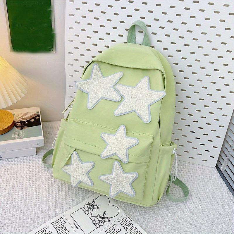 Star Pattern Large Capacity Backpack Casual Nylon Laptop Bag Women's